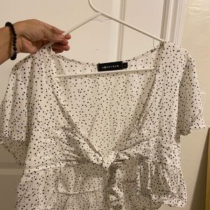 Polka dot flowy crop top